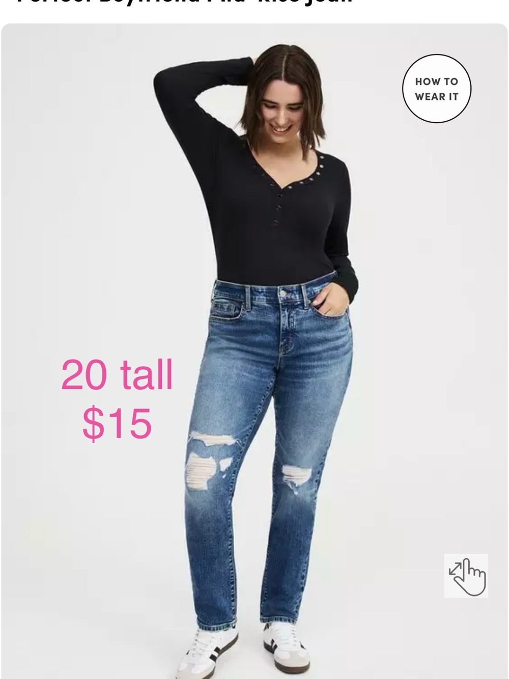 torrid Medium Blue Distressed Boyfriend Jeans